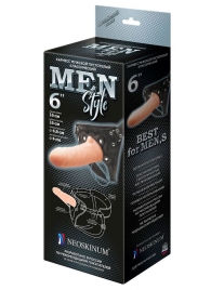 Телесный пустотелый харнесс MEN Style - 17,5 см. - LOVETOY (А-Полимер) - купить с доставкой в Калининграде
