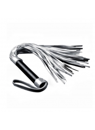 Серебристая плетка Struggle My Flogger с черной ручкой - 45 см. - Lovetoy - купить с доставкой в Калининграде