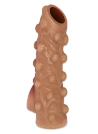 Телесная насадка с бугорками и открытой головкой Nude Sleeve M - 12 см. - KOKOS - в Калининграде купить с доставкой