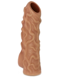 Телесная насадка с венками и открытой головкой Nude Sleeve L - 14 см. - KOKOS - в Калининграде купить с доставкой