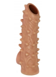 Телесная насадка с шипами и открытой головкой Nude Sleeve L - 14 см. - KOKOS - в Калининграде купить с доставкой