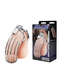 Металлическая клетка Prisoner Cock Сage с замком - BlueLine - купить с доставкой в Калининграде