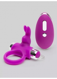 Лиловое виброкольцо с пультом ДУ Remote Control Cock Ring - Happy Rabbit - в Калининграде купить с доставкой