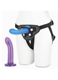 Страпон унисекс Beginners Strap-On с 2 насадками - 15 и 13 см. - Lux Fetish - купить с доставкой в Калининграде