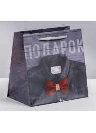 Ламинированный квадратный пакет «Мужской стиль» - 14 х 14 х 9 см. - Сима-Ленд - купить с доставкой в Калининграде