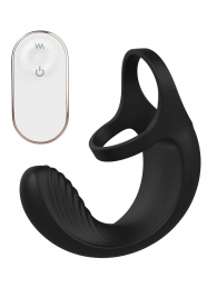 Черный анальный стимулятор с эрекционными кольцами Remote Couple Teaser - Dream Toys - в Калининграде купить с доставкой