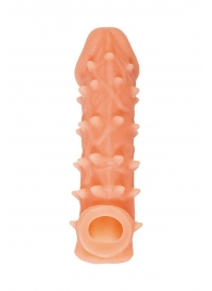 Телесная закрытая насадка с пупырышками Cock Sleeve Size M - 15,6 см. - KOKOS - в Калининграде купить с доставкой