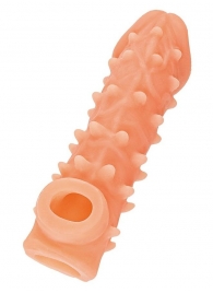 Телесная закрытая насадка с пупырышками Cock Sleeve Size L - 17,6 см. - KOKOS - в Калининграде купить с доставкой