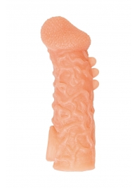 Телесная закрытая насадка с шершавой головкой Cock Sleeve Size M - 15,6 см. - KOKOS - в Калининграде купить с доставкой