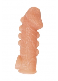 Телесная закрытая насадка с шишечками Cock Sleeve Size M - 15,6 см. - KOKOS - в Калининграде купить с доставкой