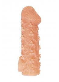 Телесная закрытая насадка с пучками шишечек Cock Sleeve Size S - 13,8 см. - KOKOS - в Калининграде купить с доставкой