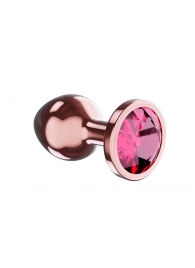 Пробка цвета розового золота с малиновым кристаллом Diamond Ruby Shine S - 7,2 см. - Lola Games - купить с доставкой в Калининграде
