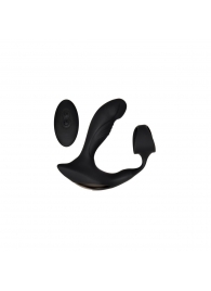 Черный вибромассажер простаты с эрекционным кольцом Strapped   Tapped - Zero Tolerance - в Калининграде купить с доставкой