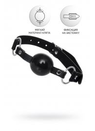 Черный кляп-шар на кожаных ремешках Anonymo - ToyFa - купить с доставкой в Калининграде