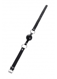 Черный кляп-шар на кожаных ремешках Anonymo - ToyFa - купить с доставкой в Калининграде