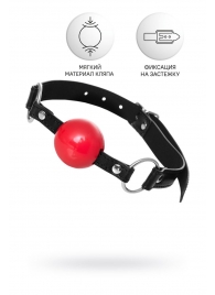 Красный кляп-шар на черных ремешках Anonymo - ToyFa - купить с доставкой в Калининграде