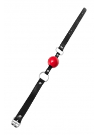 Красный кляп-шар на черных ремешках Anonymo - ToyFa - купить с доставкой в Калининграде