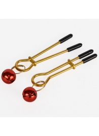 Золотистые зажимы с колокольчиками Gold - Sitabella - купить с доставкой в Калининграде