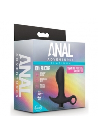 Черный анальный вибратор Silicone Vibrating Prostate Massager 01 - 10,8 см. - Blush Novelties - в Калининграде купить с доставкой