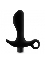 Черный анальный вибратор Silicone Vibrating Prostate Massager 01 - 10,8 см. - Blush Novelties - в Калининграде купить с доставкой
