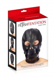 Маска-шлем с прорезями для глаз и регулируемым кляпом - Fetish Tentation - купить с доставкой в Калининграде