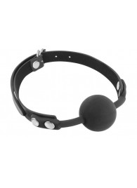 Черный силиконовый кляп-шарик на ремешках - Fetish Tentation - купить с доставкой в Калининграде