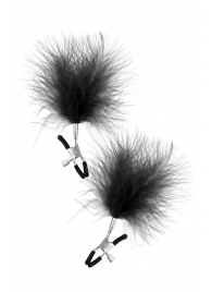 Зажимы на соски с черными пуховыми кисточками Sweet Caress Feather Nipple Clumps - Sweet Caress - купить с доставкой в Калининграде