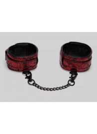 Красно-черные оковы Reversible Faux Leather Ankle Cuffs - Fifty Shades of Grey - купить с доставкой в Калининграде