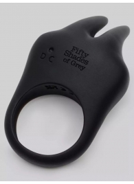 Черное эрекционное виброкольцо Sensation Rechargeable Vibrating Rabbit Love Ring - Fifty Shades of Grey - в Калининграде купить с доставкой