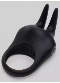 Черное эрекционное виброкольцо Sensation Rechargeable Vibrating Rabbit Love Ring - Fifty Shades of Grey - в Калининграде купить с доставкой