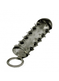 Дымчатая стимулирующая насадка с закрытой головкой SAMURAI PENIS SLEEVE BLACK - 14,5 см. - NMC - в Калининграде купить с доставкой
