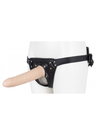 Пустотелый страпон Harness CLASSIC с бандажом - 19,5 см. - LOVETOY (А-Полимер) - купить с доставкой в Калининграде