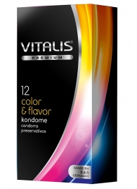 Цветные ароматизированные презервативы VITALIS PREMIUM color   flavor - 12 шт. - Vitalis - купить с доставкой в Калининграде