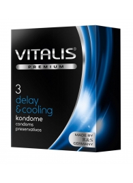 Презервативы VITALIS PREMIUM delay   cooling с охлаждающим эффектом - 3 шт. - Vitalis - купить с доставкой в Калининграде