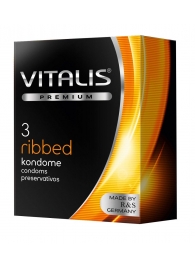 Ребристые презервативы VITALIS PREMIUM ribbed - 3 шт. - Vitalis - купить с доставкой в Калининграде