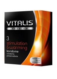 Презервативы VITALIS PREMIUM stimulation   warming с согревающим эффектом - 3 шт. - Vitalis - купить с доставкой в Калининграде