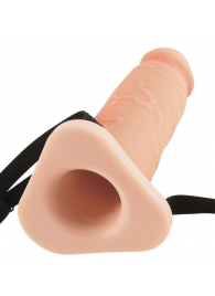 Телесный реалистичный фаллоимитатор с полостью Silicone Hollow Extension - 20 см. - Pipedream - купить с доставкой в Калининграде