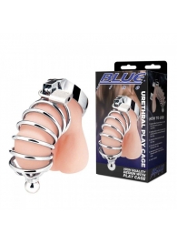 Серебристая клетка для члена Urethral Play Cage - BlueLine - купить с доставкой в Калининграде