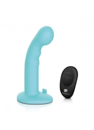 Голубая изогнутая насадка 6in Remote Control Ripple P-Spot G-Spot на черных трусиках - 16 см. - Pegasus - купить с доставкой в Калининграде