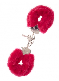 Металлические наручники с красной меховой опушкой METAL HANDCUFF WITH PLUSH RED - Dream Toys - купить с доставкой в Калининграде