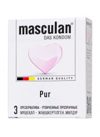 Супертонкие презервативы Masculan Pur - 3 шт. - Masculan - купить с доставкой в Калининграде