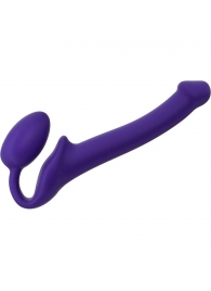 Фиолетовый безремневой страпон Silicone Bendable Strap-On - size S - Strap-on-me - купить с доставкой в Калининграде