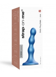 Голубая насадка Strap-On-Me Dildo Plug Balls size S - Strap-on-me - купить с доставкой в Калининграде
