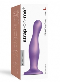 Фиолетовая насадка Strap-On-Me Dildo Plug Curvy size L - Strap-on-me - купить с доставкой в Калининграде