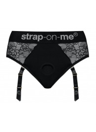 Черные трусики для насадок Diva Lingerie Harness - size M - Strap-on-me - купить с доставкой в Калининграде
