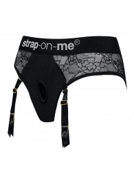 Черные трусики для насадок Diva Lingerie Harness - size L - Strap-on-me - купить с доставкой в Калининграде