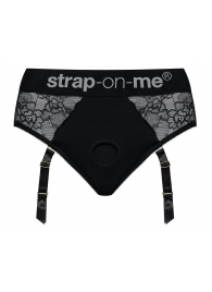 Черные трусики для насадок Diva Lingerie Harness - size L - Strap-on-me - купить с доставкой в Калининграде