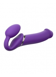 Фиолетовый безремневой вибрострапон Silicone Bendable Strap-On - size XL - Strap-on-me - купить с доставкой в Калининграде