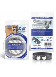 Кольцо на пенис SNAP COCK RING из искусственной кожи на клепках - BlueLine - в Калининграде купить с доставкой