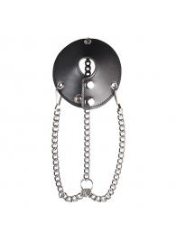 Утяжка для мошонки из искусственной кожи с цепочками PARACHUTE BALL STRETCHER - BlueLine - купить с доставкой в Калининграде